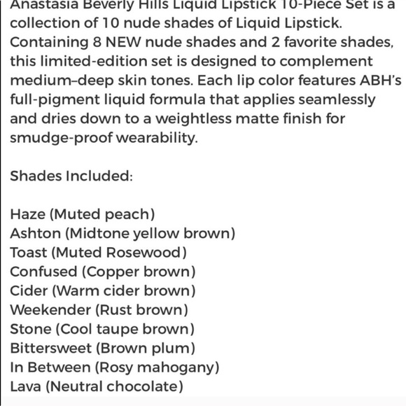 SOLD! ABH Liquid Lipstick Set (NEW) - Picture 5 of 7